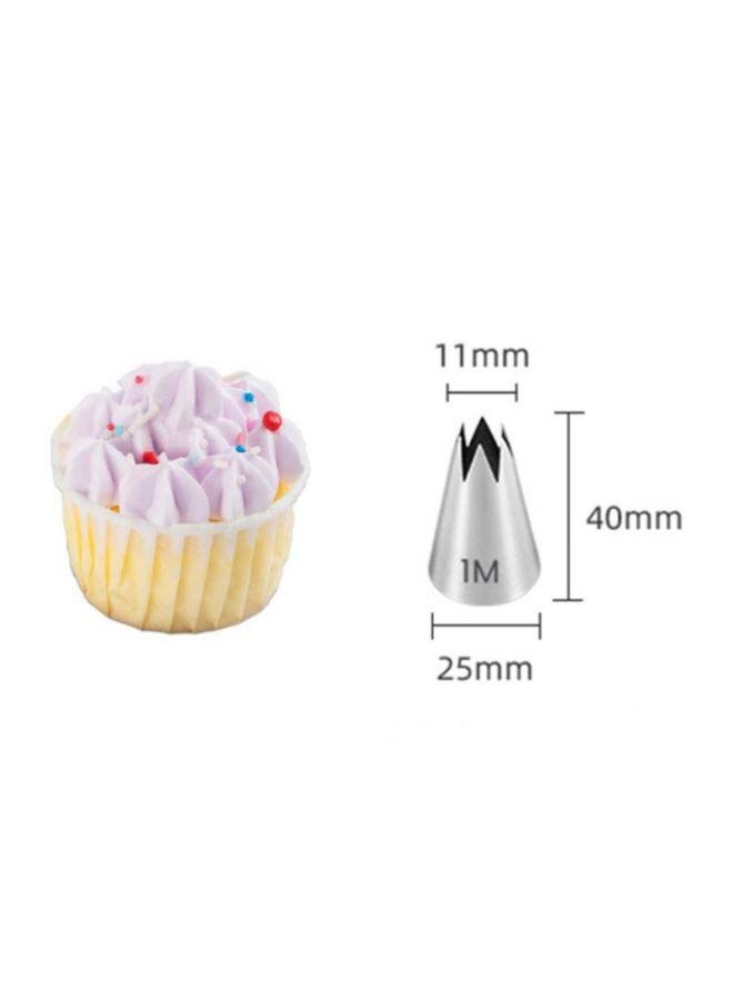 Beauenty 2-Piece Cake Decorating Piping Nozzle Set Silver 4x2.5cm - Image 2