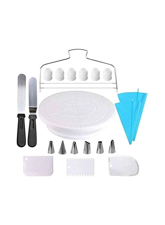 Beauenty 21-Piece Cake Decorating Kit White/Silver/Blue 28cm  - Image 1