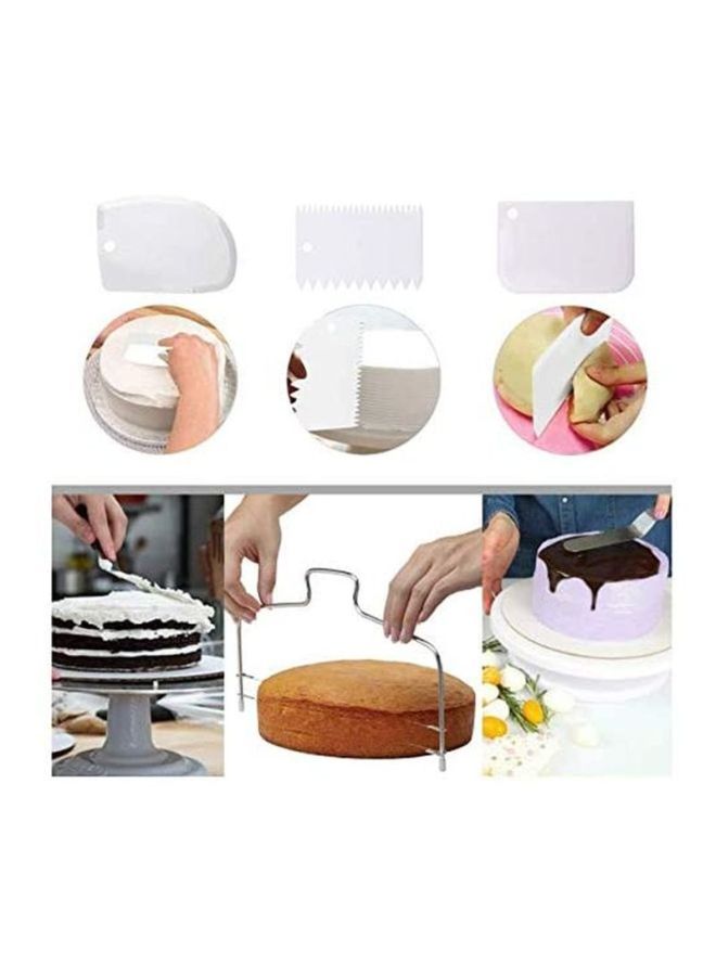 Beauenty 21-Piece Cake Decorating Kit White/Silver/Blue 28cm  - Image 3