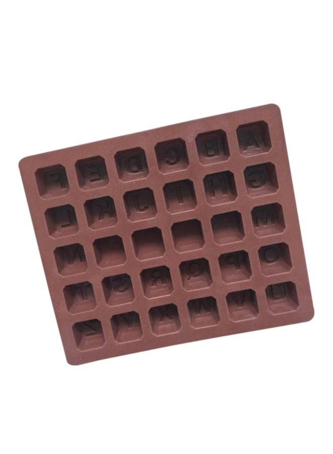 شاربدو قالب شوكولاتة بتصميم 26 حرفاً بلون القهوة 17.9x15.2x1.6سم - Image 2