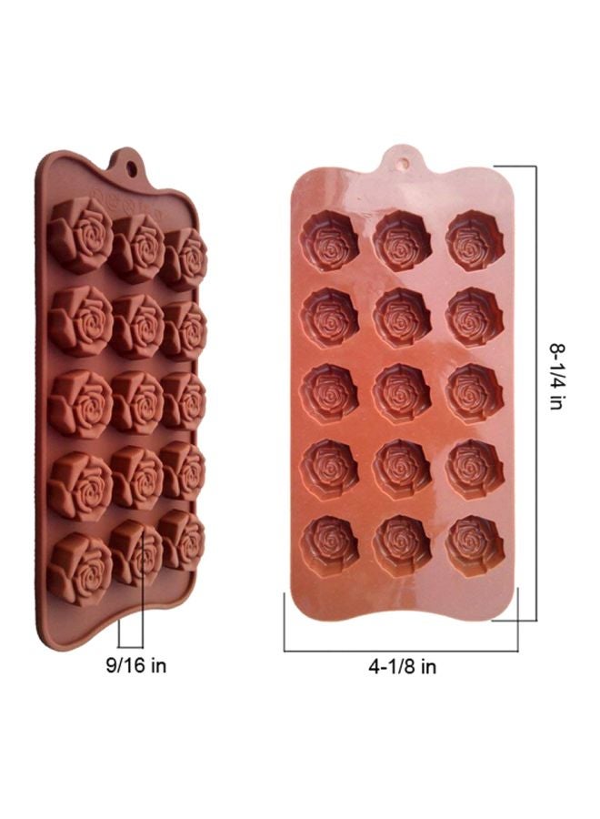 Sharpdo 15-Cavity Silicone Cake Mould Brown 22x10x1.7cm  - Image 2