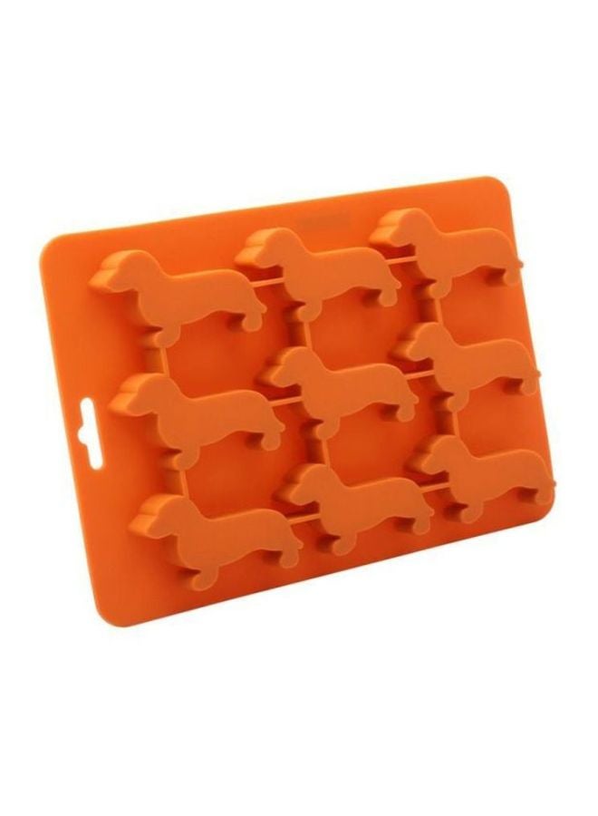 Beauenty 9 Cavity Dachshund Puppy Shaped Ice Mould Orange 22x16cm - Image 2