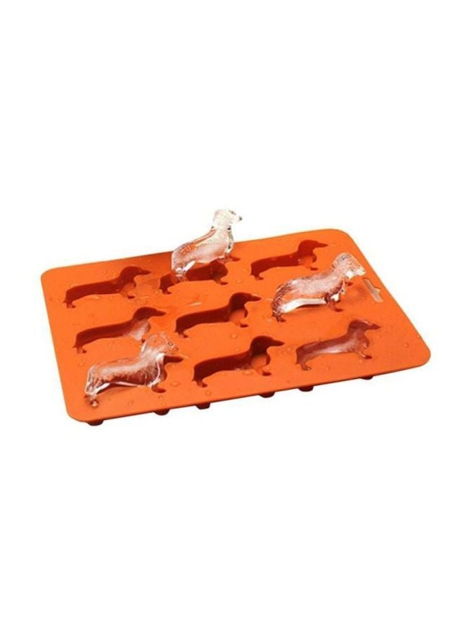 Beauenty 9 Cavity Dachshund Puppy Shaped Ice Mould Orange 22x16cm - Image 3