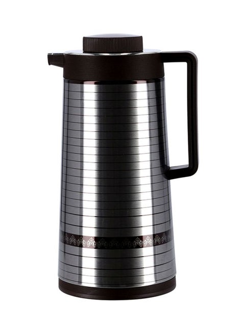 Stainless Steel Vacuum Flask Silver/Black 1.6Liters
