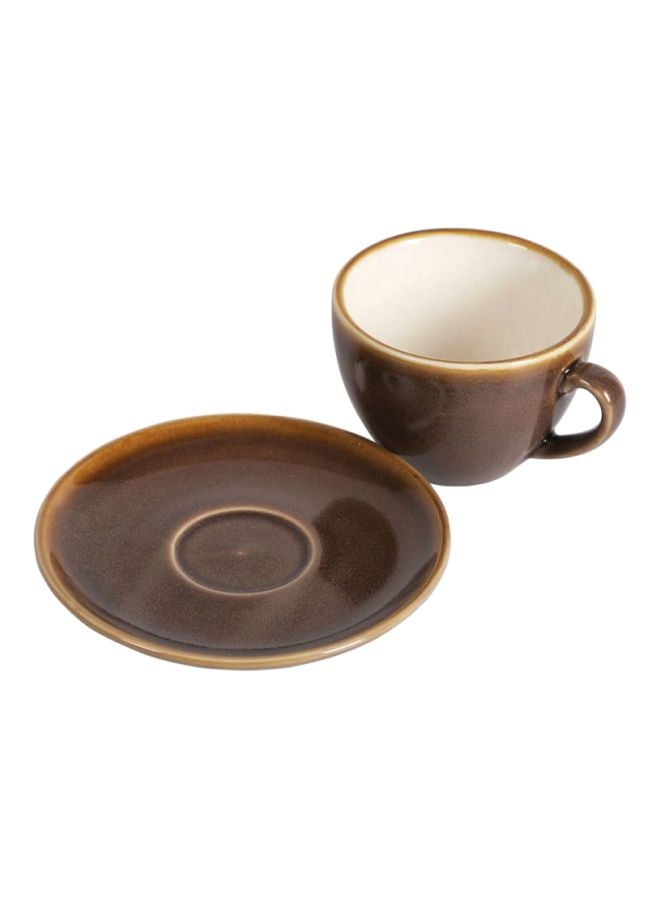 شاربدو طقم فناجين قهوة وصحون بني 10 x 2 x 3بوصة - Image 2