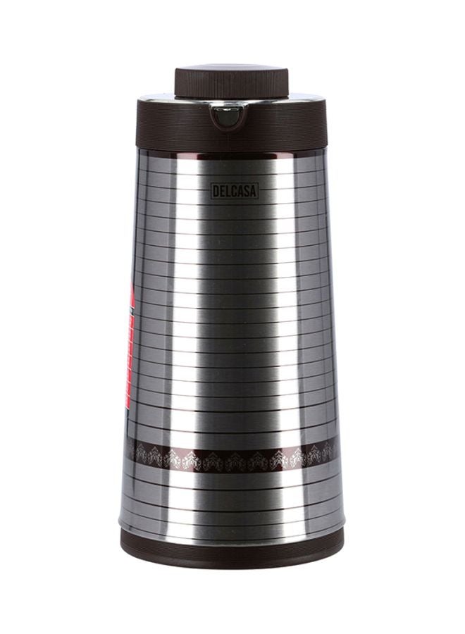 Stainless Steel Vacuum Flask Silver/Black 1.6Liters
