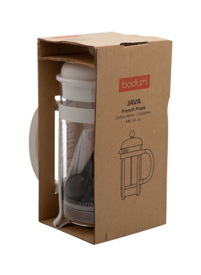 bodum - Java French Press Coffee Maker White/Clear 11.4x16.5x25.7cm - Image 1