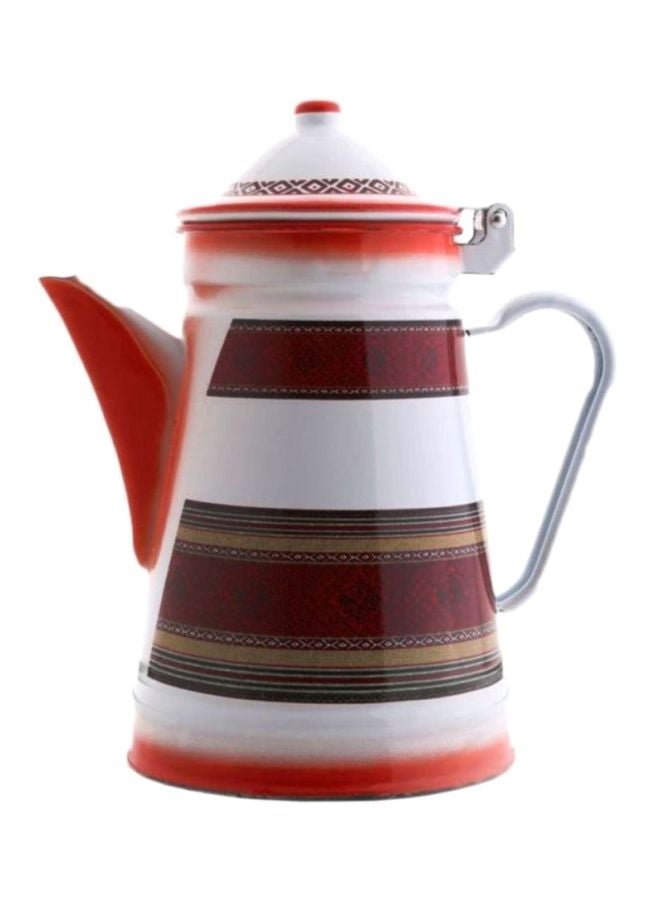 السيف  إناء للحليب مطلي بالمينا أحمر/ذهبي/أيبض