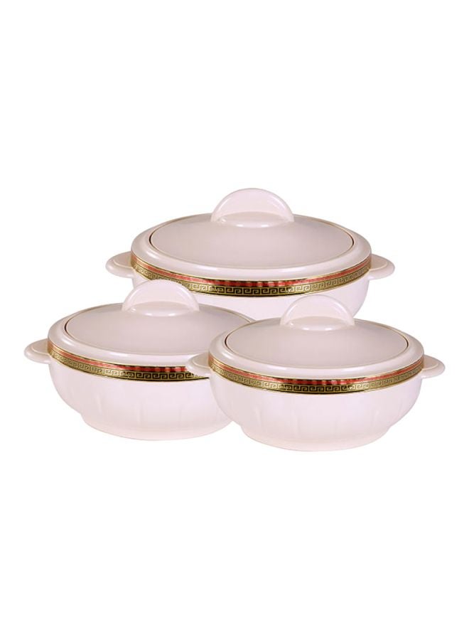 Royalford 3-Piece Casserole Set White Small Casserole 1.2, Medium Casserole 1.6, Big Casserole 2.5Liters - Image 1