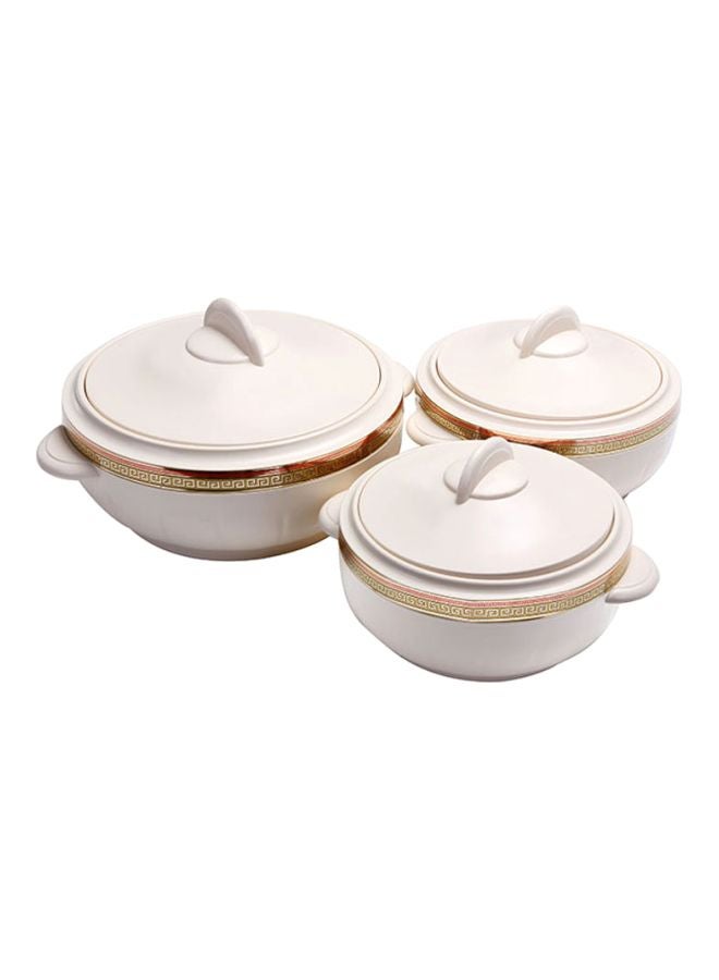 Royalford 3-Piece Casserole Set White Small Casserole 1.2, Medium Casserole 1.6, Big Casserole 2.5Liters - Image 3