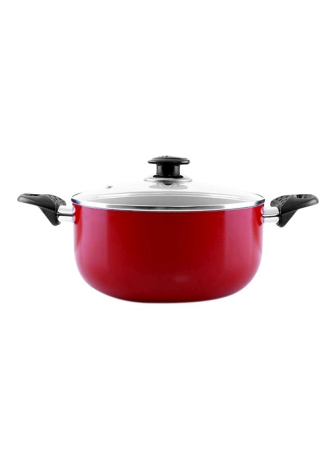 رويال فورد كسرولة مزودة بغطاء من الزجاج أحمر 30سم - Image 1