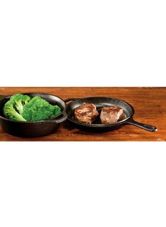 LODGE Pre Seasoned Cast Iron Dutch Oven And Shallow Skillet Combo Black Dutch Oven (11.88), Shallow Skillet (10.25)inch  - Image 2