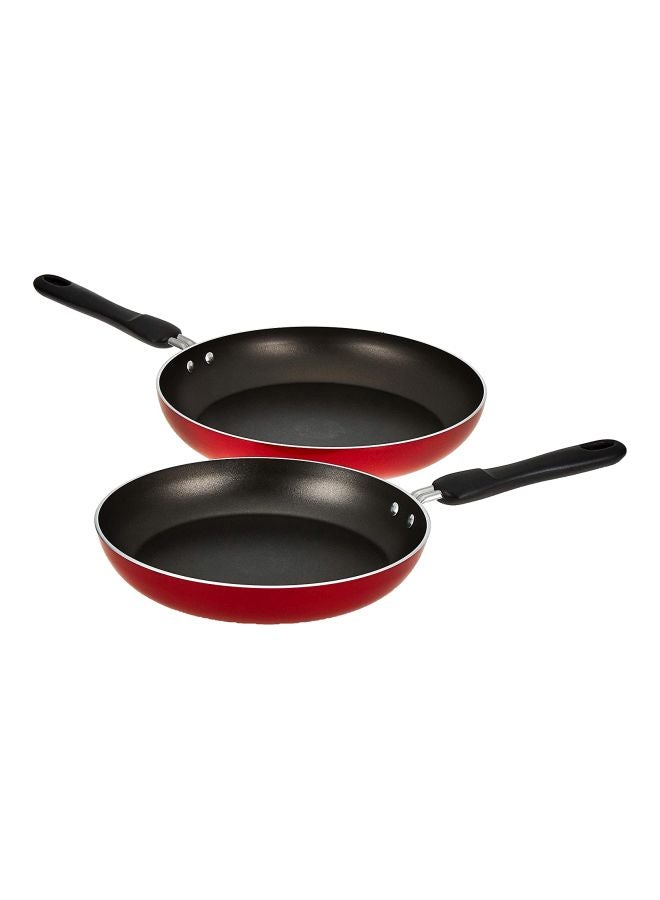 Prestige 11-Piece Cooking Pot Set Includes Casserole (24), Casserole (28), Saucepan (18), Frypan (22) , Frypan (28)cm Red/Black/Silver  - Image 2