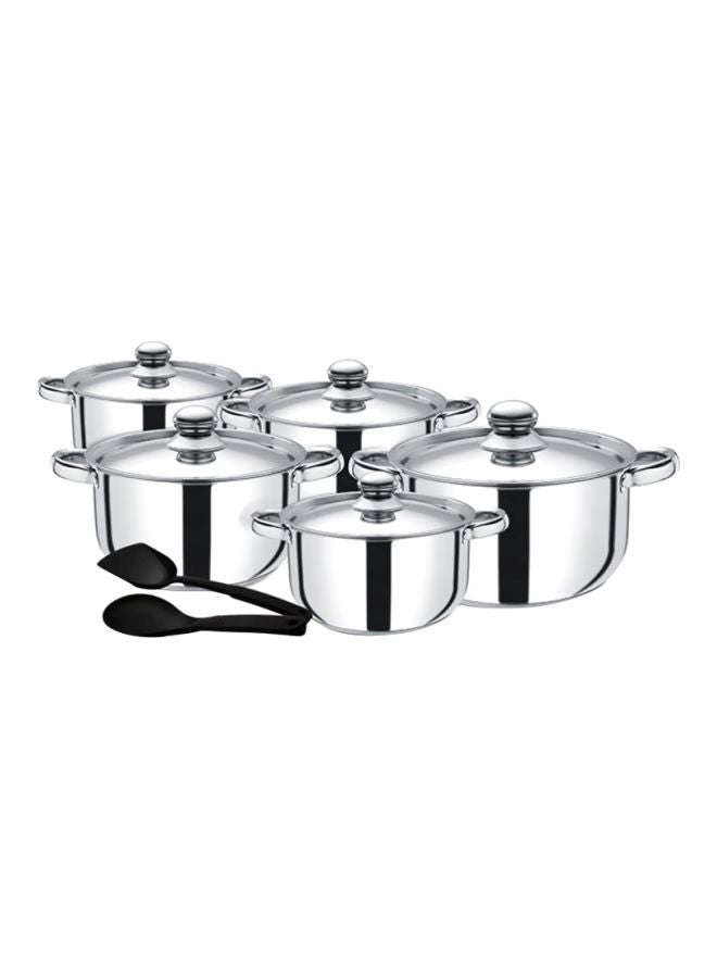 12-Piece Cookware Set Silver/Black ‎48.2 x 29 x 18cm