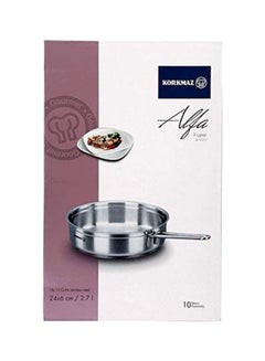 Korkmaz Alfa Stainless Steel Frypan Silver 24x6cm  - Image 2