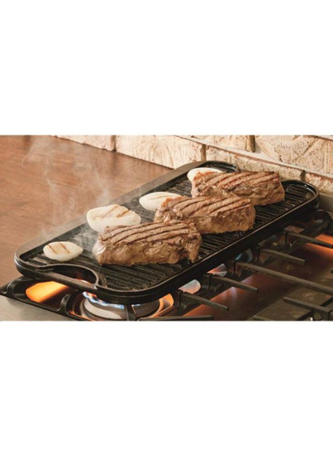 LODGE Reversible Griddle Pan Black 20x10.5x0.8inch  - Image 4