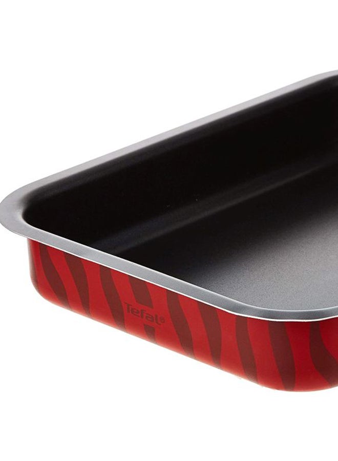 Tefal - Non-Stick Les Specilistes Rectangular Roasting Dish Red/Black 31x24cm - Image 1