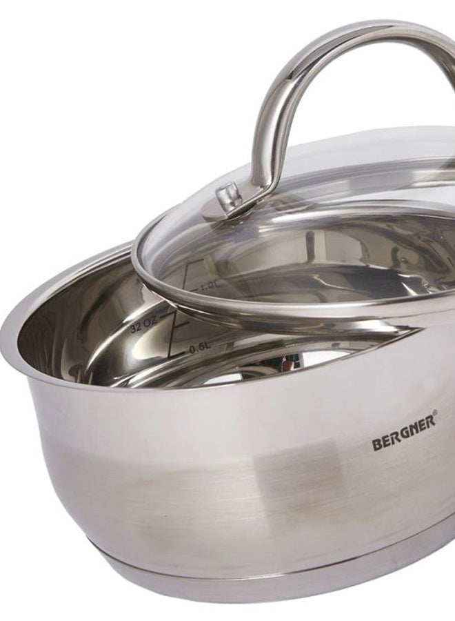 بيرجنر وعاء طهي عميق مع غطاء فضي / شفاف 18سم - Image 3