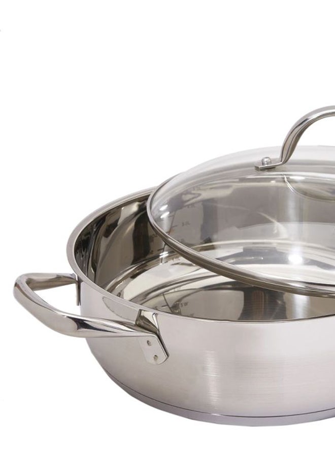 BERGNER Shallow Pot With Glass Lid Shiny, Matt 28cm - Image 3