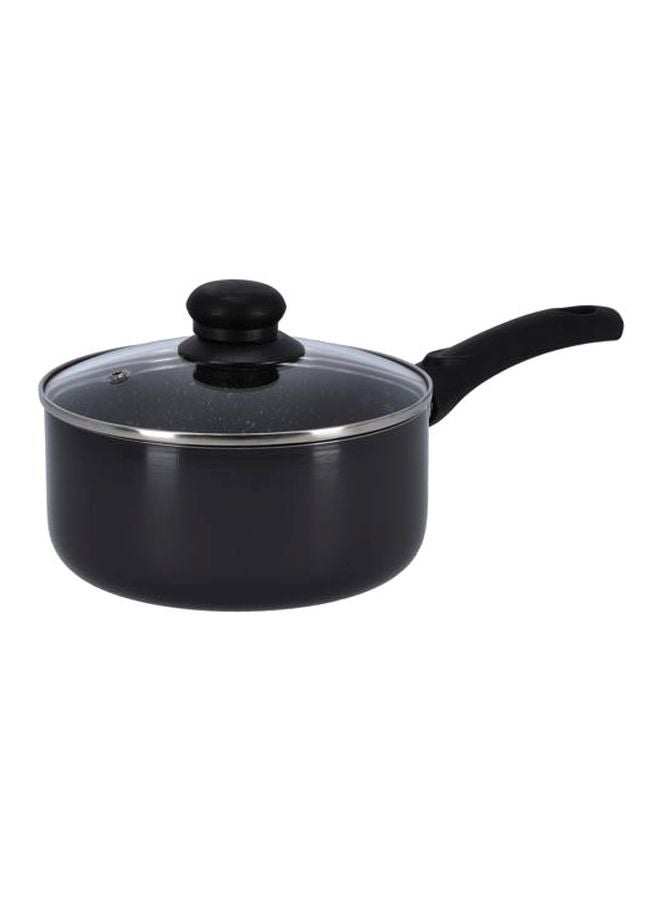 DELCASA Non-Stick Aluminium Saucepan With Lid Grey/Black 16cm  - Image 1
