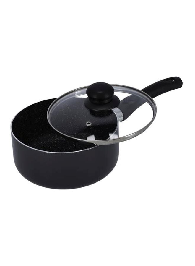 DELCASA Non-Stick Aluminium Saucepan With Lid Grey/Black 16cm  - Image 2
