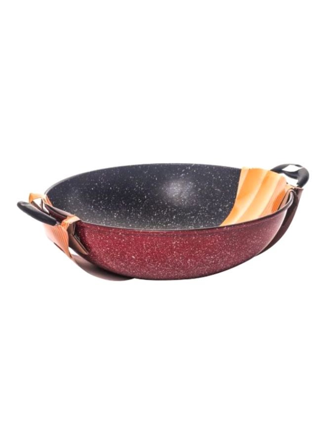 Bister 24-187Non-Stick Wok Pan Granite Two Side Handle Black/Red 32cm - Image 2