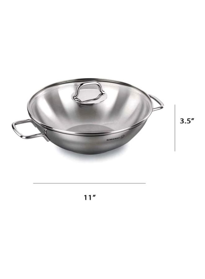 Korkmaz - Perla Wok Silver 28x8.5cm - Image 1