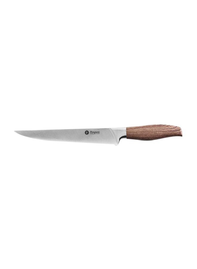 Penguen Rustic Slicer Knife Silver/Brown 8inch - Image 1