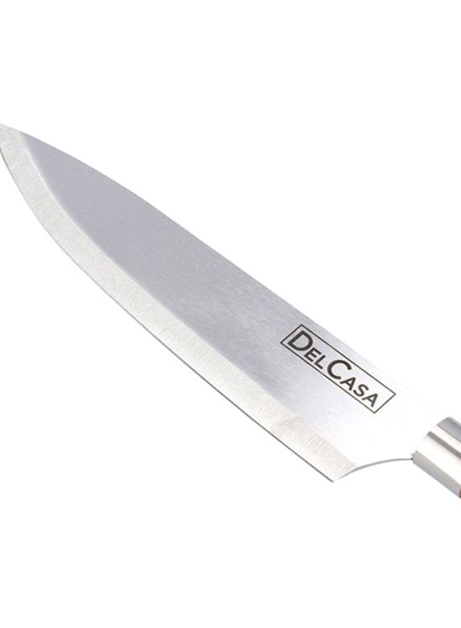DELCASA Stainless Steel Chef Knife Silver/Brown 8inch  - Image 3