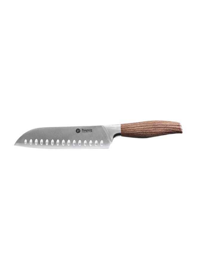 Penguen - Rustic Santoku Knife Silver/Brown 7inch - Image 1
