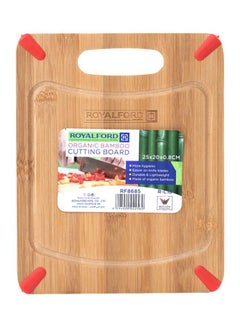 Royalford Organic Bamboo Cutting Board 25X20X0.8Cm Multicolor Brown 25x20x0.8cm  - Image 1