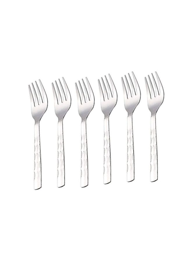 RAJ 6-Piece Symphony Tea Fork Set Silver  - Image 1