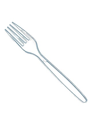 Hotpack Disposable Cutlery Plastic Fork White, 50 Pieces White - view 2