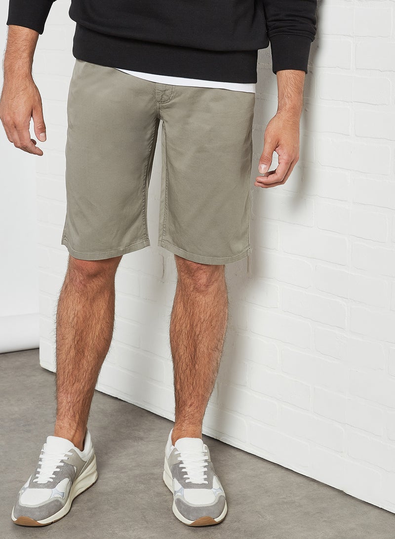 MANGO Bermuda Shorts Khaki - Image 1