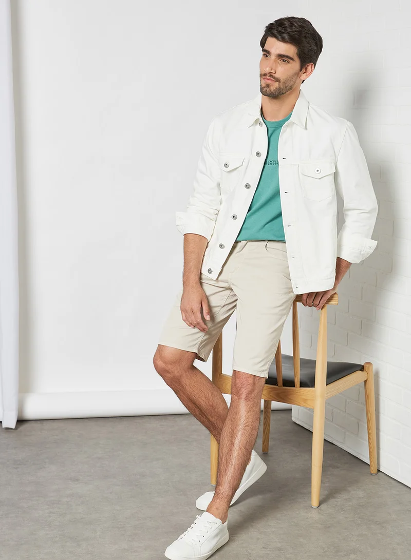 MANGO Bermuda Shorts Stone