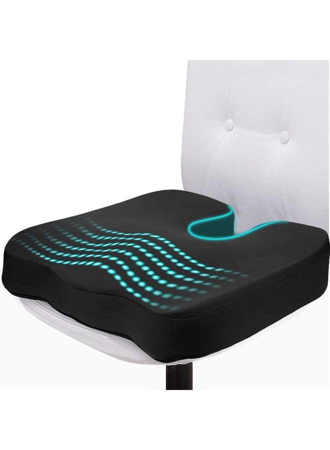 Generic - Foam Seat Cushion Memory Foam Black 45 x 35 x 7cm - Image 1