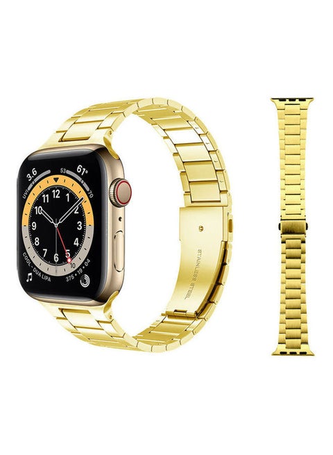 Replacement Strap Watchband For Apple Watch Series 7 45mm / 6 / SE / 5 / 4 44mm / 3 / 2 / 1 42mm Gold