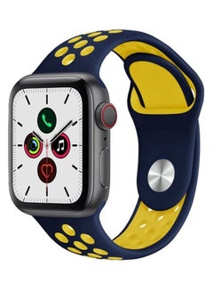 Replacement Strap Watchband For Apple Watch Series 7 41mm / 6 / SE / 5 / 4 40mm / 3 / 2 / 1 38mm Blue/Yellow