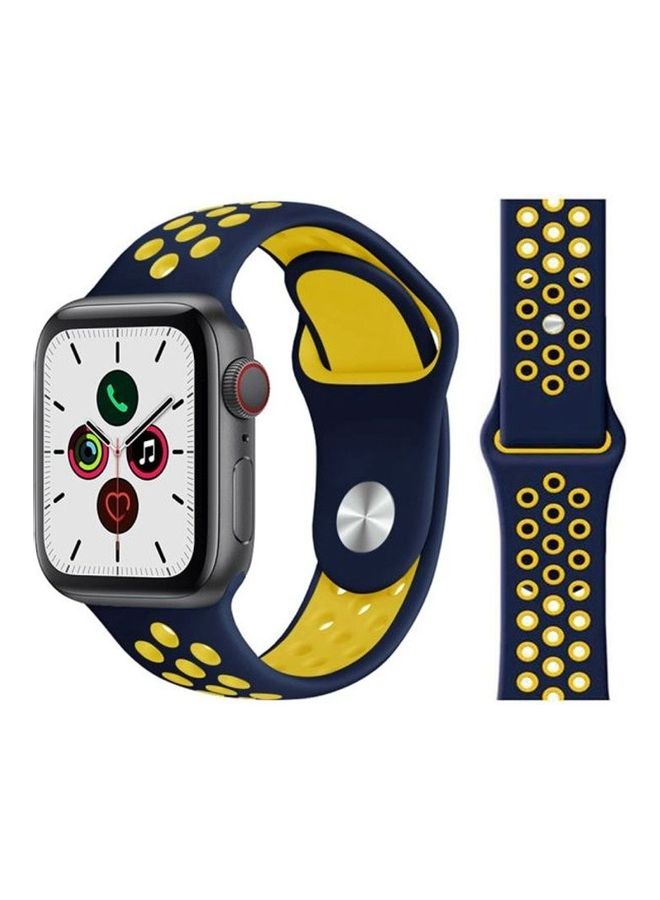 HuHa - Replacement Strap Watchband For Apple Watch Series 7 41mm / 6 / SE / 5 / 4 40mm / 3 / 2 / 1 38mm Blue/Yellow - Image 1