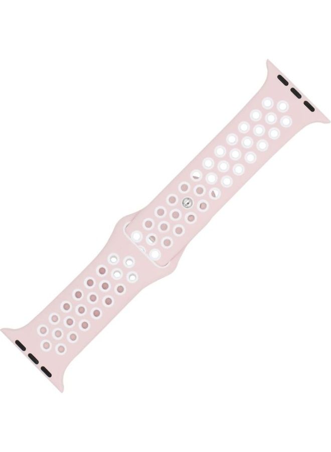 هوها سوار بديل لساعة أبل سلسلة 6/SE/5/4/3/2/1 وردي/أبيض - Image 2