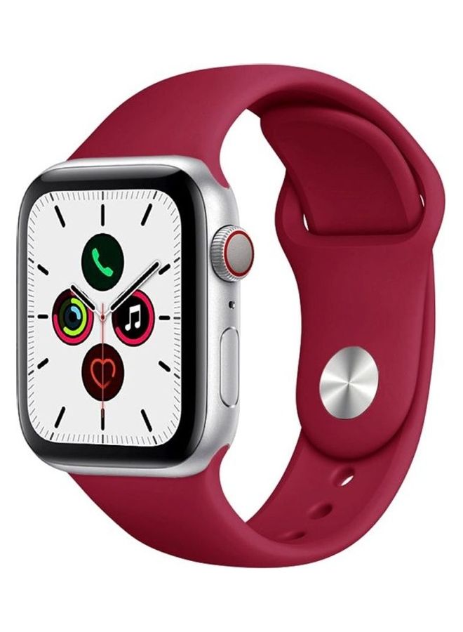 HuHa Replacement Strap Watchband For Apple Watch Series 7 45mm / 6 / SE / 5 / 4 44mm / 3 / 2 / 1 42mm Pomegranate - Image 1