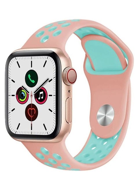 Replacement Strap Watchband For Apple Watch Series 7 41mm / 6 / SE / 5 / 4 40mm / 3 / 2 / 1 38mm Pink/Green