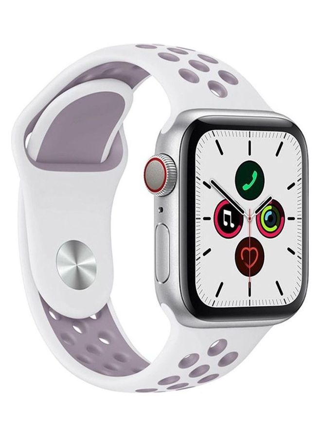 Replacement Strap Watchband For Apple Watch Series 7 41mm / 6 / SE / 5 / 4 40mm / 3 / 2 / 1 38mm White/Grey
