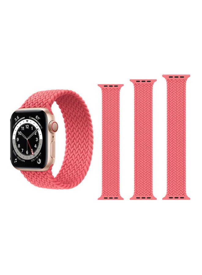 HuHa Replacement Strap Watchband For Apple Watch Series 7 45mm / 6 / SE / 5 / 4 44mm / 3 / 2 / 1 42mm Pink Punch - Image 2
