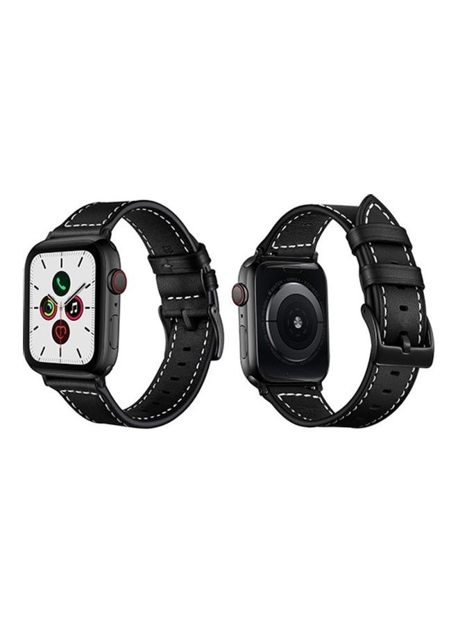 HuHa Replacement Strap Watchband For Apple Watch Series 7 45mm / 6 / SE / 5 / 4 44mm / 3 / 2 / 1 42mm Black - Image 1