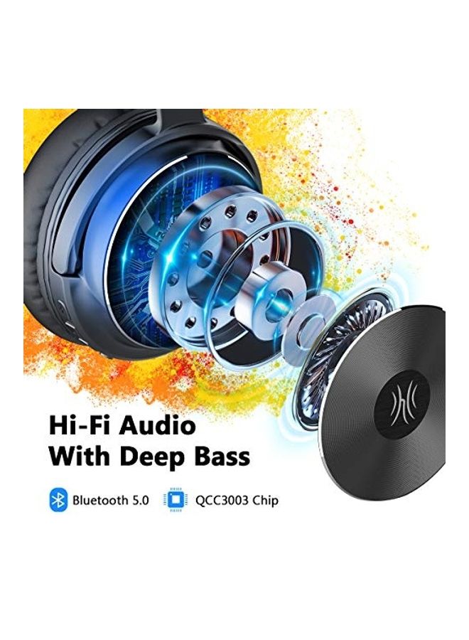 OneOdio - Wireless Bluetooth Over-Ear Headphones Black - Image 1