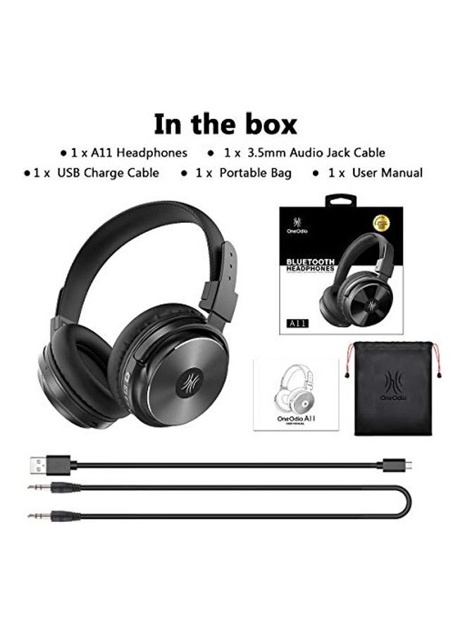 OneOdio - Wireless Bluetooth Over-Ear Headphones Black - Image 1