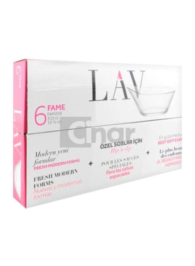LAV 6-Piece Fame Bowl Set Clear 6x315ml - Image 2