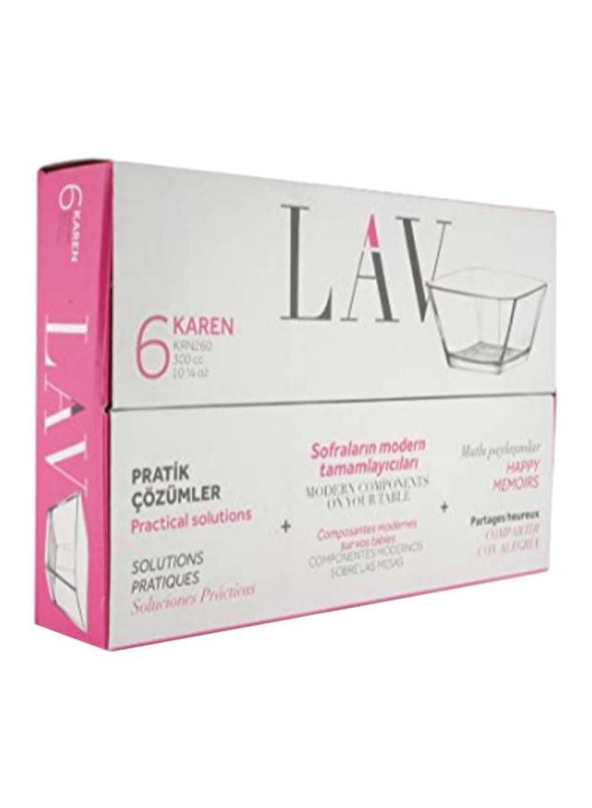LAV 6-Piece Karen Bowl Set Clear 6x300ml  - Image 2