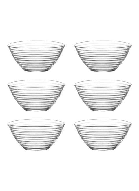 6-Piece Serving Bowl Set Clear 6x300ml